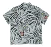 Mäns Casual Shirts 2021SS Tiger Pattern Printing Wacko Maria Hawaii Tröja Män Kvinnor 1: 1 Kvalitet T-shirt Top Tees