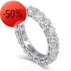Vecalon 8 Style Luster Obiecing Pierścień Weddna Pierścień 925 Srebrne diament