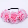 Rose bandeaux romantique couronnes de mariage bandeau rouge Rose violet Roses couronnes Festival de noël cheveux accessoires de241