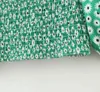 Daisy Drukuj Kwadratowy Kołnierz Mała Koszula Wiosna Latarnia Rękaw Elastyczna Crop Top Krótka koszula Moda Moda Chic 210508