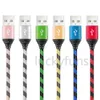 Micro USB Charging Cables 3FT 6ft 10ft Long Premium Nylon Braided TYPE C Cable Sync data Charger Cord for samsung galaxyS21 S8 S9 S10 NOTE 20 htc lg android phone fashion