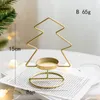 Candle Holders Christmas Candlestick Decorations Metal Holder Pentagram Elf Xmas Tree Shaped Ornament Table Home Decoration