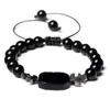 Fili di perline Uomo Bracciale in ematite Lava Perline di onice nero Ancoraggio Albero della vita Fascino intrecciato Tessuto regolabile Braccialetti Gioielli da donna Fawn22