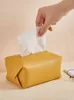 Paper Towel Container Facial Napkin Bag Holder Home Desktop Organizer Car Seat Storage Removable Tissue Case Leather Wipes Box