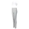 Kyliejenner Coton Sport Deux Pièces Gymwear Designer De Mode Bretelles Spaghetti Taille Élastique Crop Top Legging Pantalon Ensemble 211105