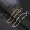Chokers Punk Black Gold Color Stainless Steel Choker Necklace For Men Women Curb Cuban Chunky Link Chain Figaro Jewelry