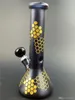 Gros Abeille Reseau Noir Bécher Bong En Verre Crâne Brûleur À Huile Tuyaux Gratuit Mâle-Bol Dab Rig Tuyau D'eau Narguilé