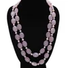 Jyx 2019 Elegant Rose Quartz Halsband Rosa Crystal Facetted 15 * 20mm med 7mm Natural Pearl Halsband 43 "Jag älskar det!