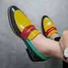 scarpe da skateboard fatte a mano nere mocassini alla moda con cuciture colorate scarpe da sposa per feste da uomo scarpe da uomo Calzature