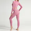 Two Piece Set Tracksuit Women Long Sleeve Crop Top High Waist Sets Solid Fitness Workout Gym Suits Dress