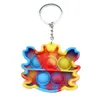 DHL Ship Toys Key Chain Bubble sin nyckelring Pioneer Puzzle Silicone Anti Stress Relief Finger Toy Ball Funny Shapes8455357