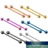 10Pcs/lot Surgical Steel Long Industrial Barbell Ring Ear Cartilage Helix Piercing Bar Tongue Nipple Ear Piercing Body Jewelry Factory price expert design Quality