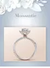 Moissanite couronne plaqué or blanc S925 anneaux de mariage en argent Sterling 1ct (65mm) femmes bijoux fins de luxe
