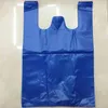 100st 26x 40cm förtjockad svart väst plastpåse takeaway shopping packning sopor med handtag väska kök vardagsrum ren 210402