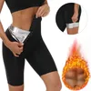 Pantalons de sudation de sauna pour femmes taille haute amincissant shorts compression thermo entraînement exercice corps shaper cuisse trimmer gym 211218