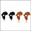 Dangle Avize Küpe Takı Siyah Kahverengi Afrika Haritalar Ahşap Oymak Aşk Kalp Ahşap Küpe El Yapımı DIY Kanca Kulaklık Kadın Lady