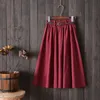 Surmiitro genou longueur midi jupe d'été femmes avec ceinture dames coréennes bleu noir rouge taille haute école plissée femme 210621