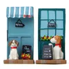 Figuritas de objetos decorativos, 1 pieza de plástico, Mini modelo de perro bonito, tablero publicitario, puerta de tienda, figurita DIY, Micro paisaje, decoración artesanal o