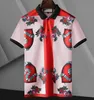 Летние мужские рубашки поло с буквами модный дизайнер Polos для мужчин Высокая улица футболка Tee классический с коротким рукавом топы одежда Multi вариант