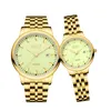 WRISTWATCHES KKY MRAJ Para Gold Watch 2021 Zegarki męskie luksus kwarcowy Wodoodporne damskie damskie mody Casual Lover Clock320d