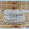 Link, braccialetti gioiello, gigantesco, perle in cristallo squisito a catena Wrap a 5 strati Bracciale Antique intrecciata intrecciata 2021 d1jqk