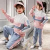 Mädchen Kleidung Langarm Shirts + Hosen Sportanzüge Herbst Frühling Kinder Kinder Kleidung Sets Teen 5 7 8 9 10 12 Jahre 211104