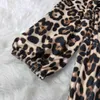 Женские комбинезоны с длинными рукавами Леопардовый напечатанный напечатанный с поясным поясом мода повседневная женский ползунок Playsuits африканские дамы 210416