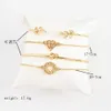 4 st Set Fashion Trendy Style Leaf Manschett Bracelet Women's Twist Knot Armband för Kvinnor Q0719