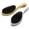 Abeis Boar Bristle For Men's Long Handle Mustache Shaving Comb Face Massage Facial Hair Brush 360 Wave