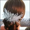 Bijoux de cheveux de mariage élégant accessoires de mariée à la main cristal strass fête de bal Pageant peigne épingles à cheveux livraison directe 2021 Eeqkg