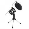 Metal Microphone Stand Tripod with Microphones Wind Rack for Meeting / Singing / Speech