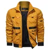 Jaquetas dos homens Mcikkny Homens Moda Bomber Zipper Bolsos Primavera Outwear Casacos para Masculino Tamanho M-4XL Top Vestuário