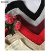 Rugod moda mulher jersey 2020 sexy double v-decote manga comprida superdimensed suéteres quente streetwear feminino inverno knitwear yyqx01 x0721