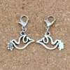 100Pcs Alloy Peace Dove Olives Floating Lobster Clasps Charm Pendants For Jewelry Making Bracelet Necklace DIY Accessories 19x26mm A-259b