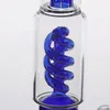 Gezamenlijk 18.8mm waterpijpen Zwart Wit Blauw Glasbongen Spiraalvormige Percolators DAB Rigs Twee functie Bongs Water Pipes