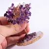 Dekorativa Objekt Figuriner Mini Crystal Bonsai Natural Amethyst Rose Fortune Handgjorda Bra Träd rikedom Luck Ornaments Souvenir Craft Mon