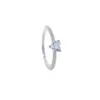 Vero anello in argento sterling 925 con zirconi geometrici scintillanti, cuore adorabile, anelli con fascia per le donne, taglia USA 5 6 7 8