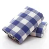 Toalheiro de algodão xadrez super absorvente macio e confortável rosto lavando produtos domésticos 34x74cm