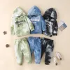 Herfst Winter Kids Tie Dye Kleding Sets Jongens Letter Print Outfit Peuter Lange Mouw Hoodie Suit M3928