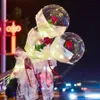 Led Lysous Balloon Rose Bouquet Transparent Bobo Ball Rose Valentinsdag Presentfödelsedagsfest Bröllopsdekoration Ballonger Da293