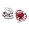 Vente en gros de mode coeur strass gingembre bouton pression fermoir résultats de bijoux femmes hommes rouge bleu rose Zircon charmes 18 MM métal boutons pression fournisseur d'usine