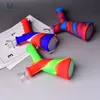 6.0inches Rainbow Horn Collectible Hookah Silicone Pipe Smoking Tobacco Water Pipe