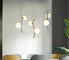 Nordic Brass Led Pendant Lamps Modern Luxury Duplex Building Restaurant Hanging Bar Dining Tables Lightings Fixtures