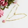 Inspiration design chain pink love necklace bracelet light luxury exquisite fashion ladies wedding silver jewelry
