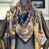 Fashion Design Square Silk Scarf Women Foulard Printed Bandana Ladies Shawl Hijab Elegant Headband Ring Scarves Wraps 130130cm 2282391916