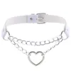 Wholesale 12pcs/Lot Heart Loop Punk Choker for Women Adjustable Soft PU Leather Cute Party Club Jewelry Necklace