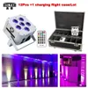 12 luci + custodia di ricarica RGBWA + LED UV a LED UV alimentata wireless LED DMX PAR Uplighting con telecomando a infrarossi 6*18W