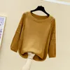 Spring Cutnik dzianina damska sweter luźny koreański płaszcz bazowy okrągły szyja sweter cienki 210922