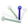 Tuyau de brûleur à mazout en verre Pyrex coloré 12cm Tobcco Herb Water Bong Pipes à main Accessoires pour fumer Tube DHL