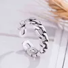 925 Sterling Zilver Korea Stijl Sieraden Ring Vinger 5mm Simple Chain Circle Ring voor Mannen Dames Rock Punk Sieraden G1125